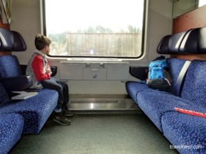 Travelling in comfort in a train in Tyrol.