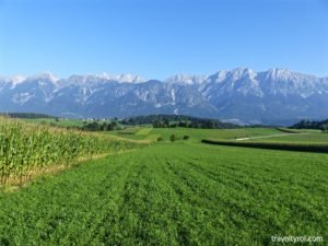 Farmland between Rinn and Tulfes in Tirol.