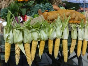Harvest festival offerings from farms in Rinn.