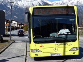 Postbus in Tulfes, Austria.