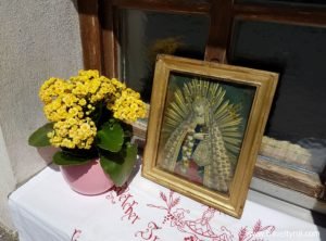 Windowsill along Fronleichnam procession route in Tulfes, Austria.