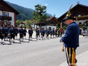 Marksmen at Fronleichnam procession in Tulfes.