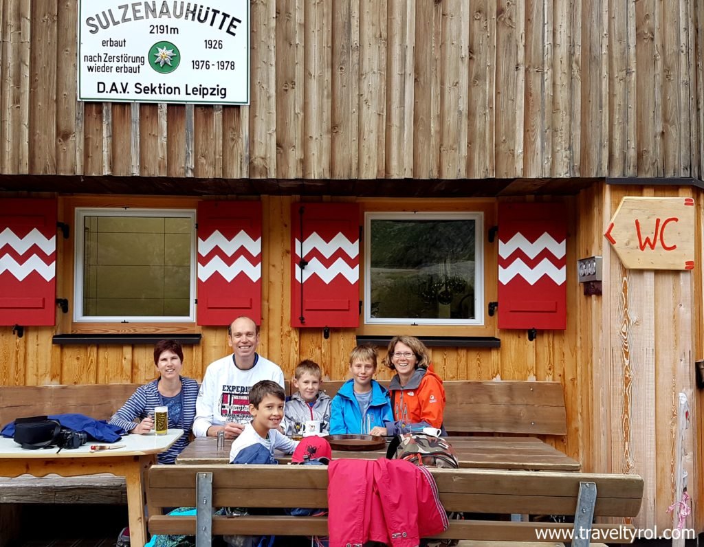 Terrace of the Sulzenauhütte in Austria.