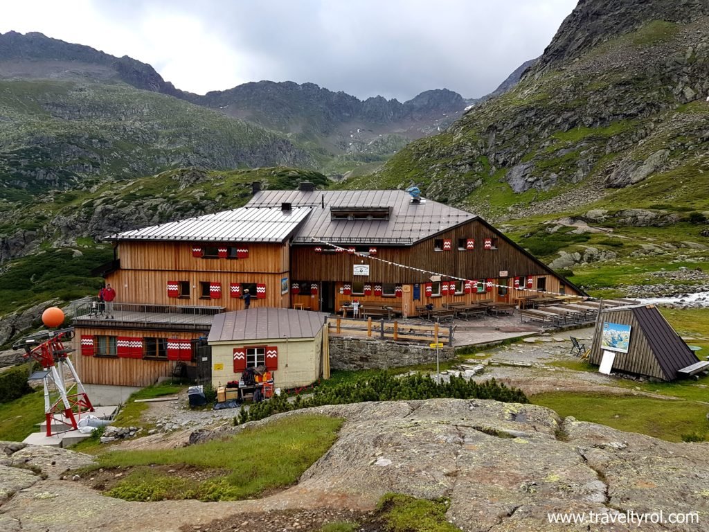 The Sulzenauhütte in the Stubai Alps in Austria.