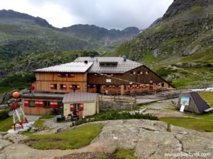 The Sulzenauhütte in the Stubai Alps in Austria.