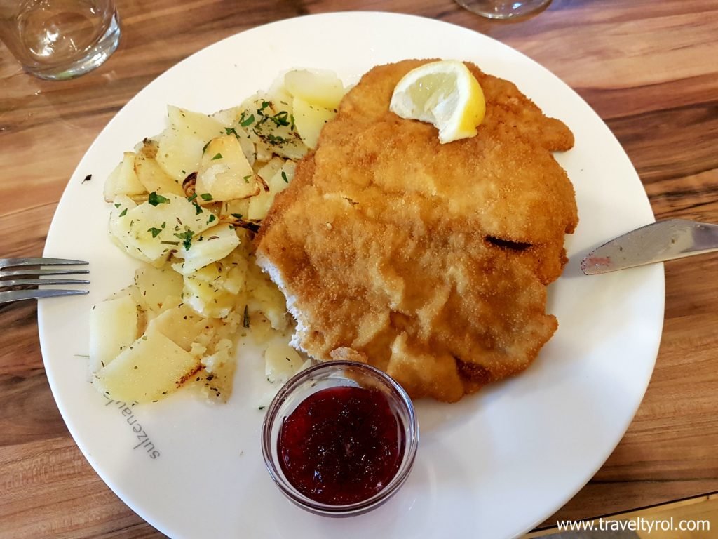 Schnitzel from the Sulzenauhütte in Austria.