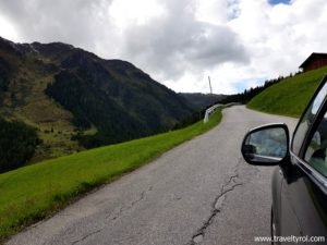 Driving on the Zillertal High Alpine Road.