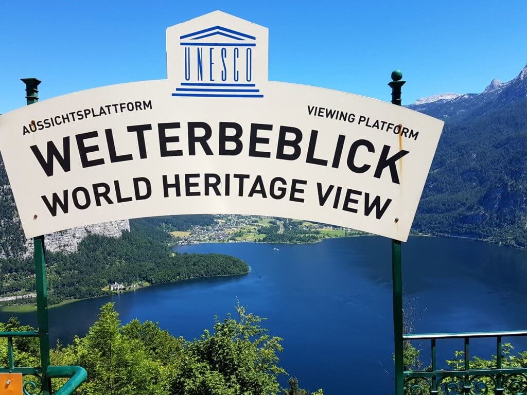 The World Heritage View from the Hallstatt skywalk.