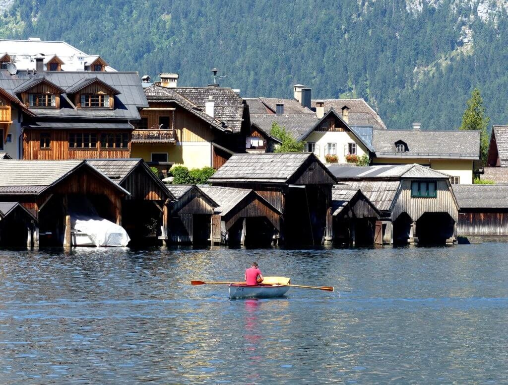 Boat rental on Lake Hallstatt.