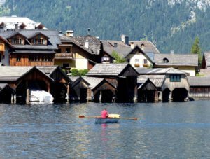 Boat rental on Lake Hallstatt.