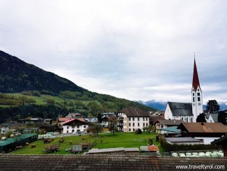 Balcony view from Hotel Serles in Mieders, Austria.