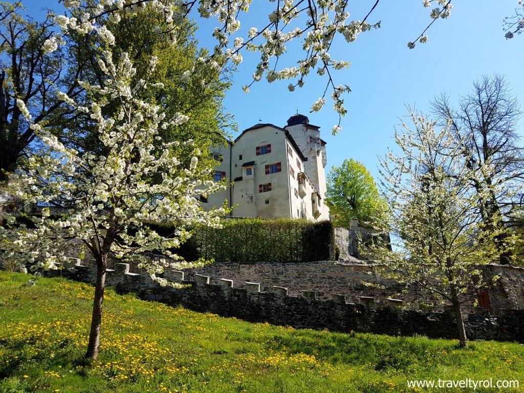 Friedberg Castle on historic circular trail in Austria.