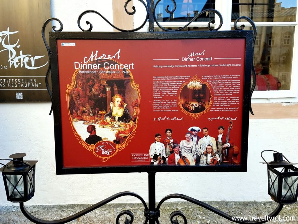 Mozart dinner concert Stiftskeller St Peter