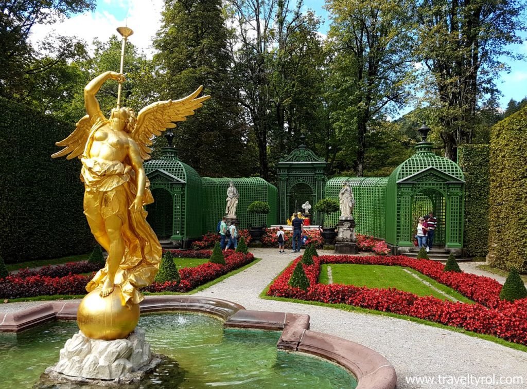 Decorative garden at Linderhof Palace.