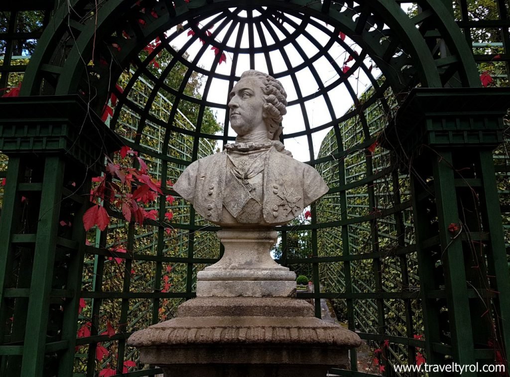Bust of King Louis XIV at Linderhof Palace.