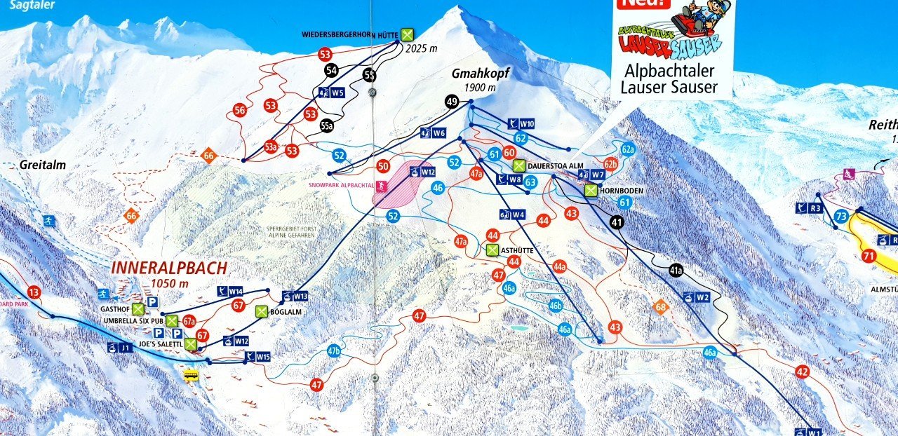 Alpbach piste map © Travel Tyrol.
