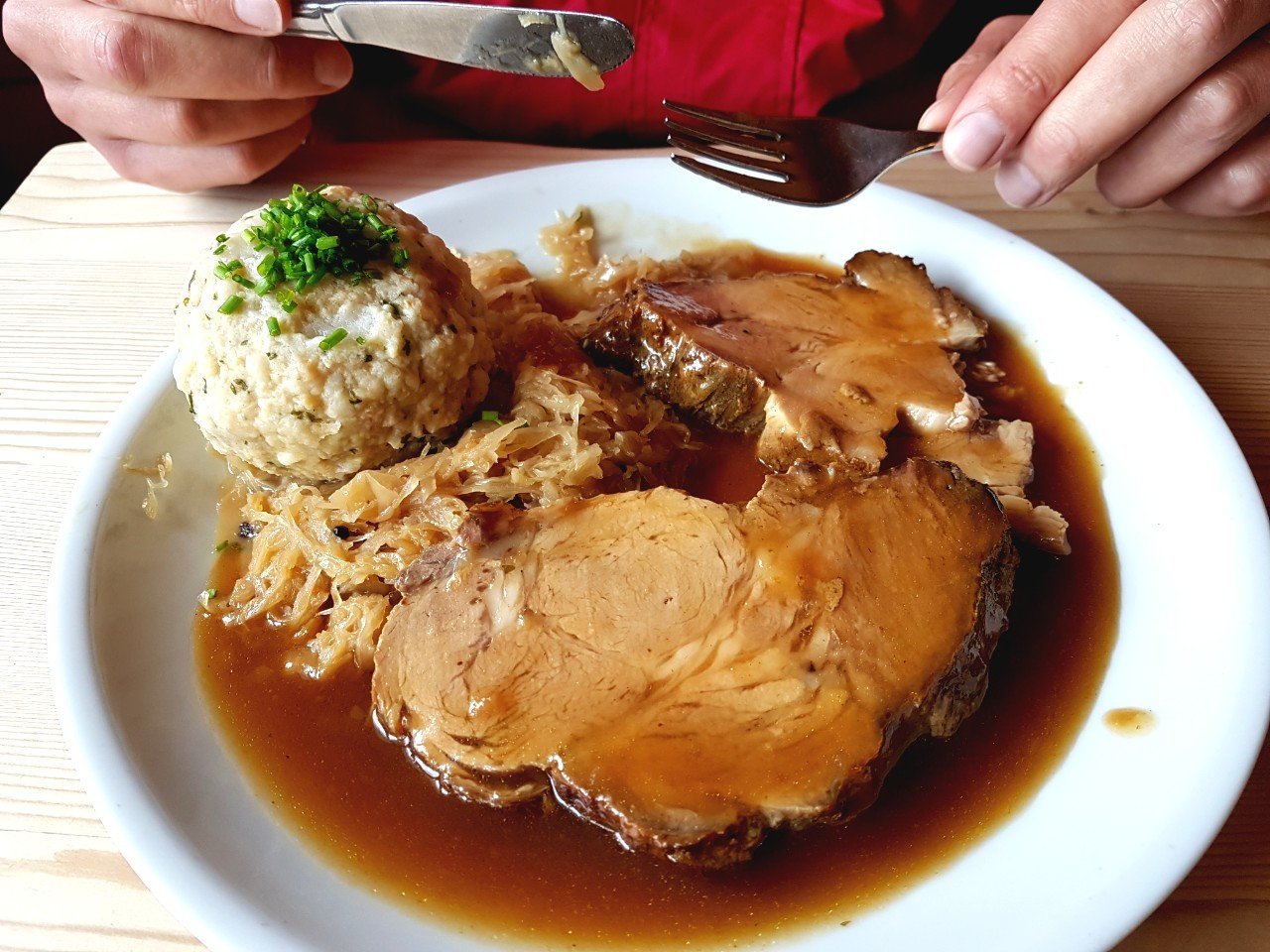 Traditional Austrian Schweinsbraten.