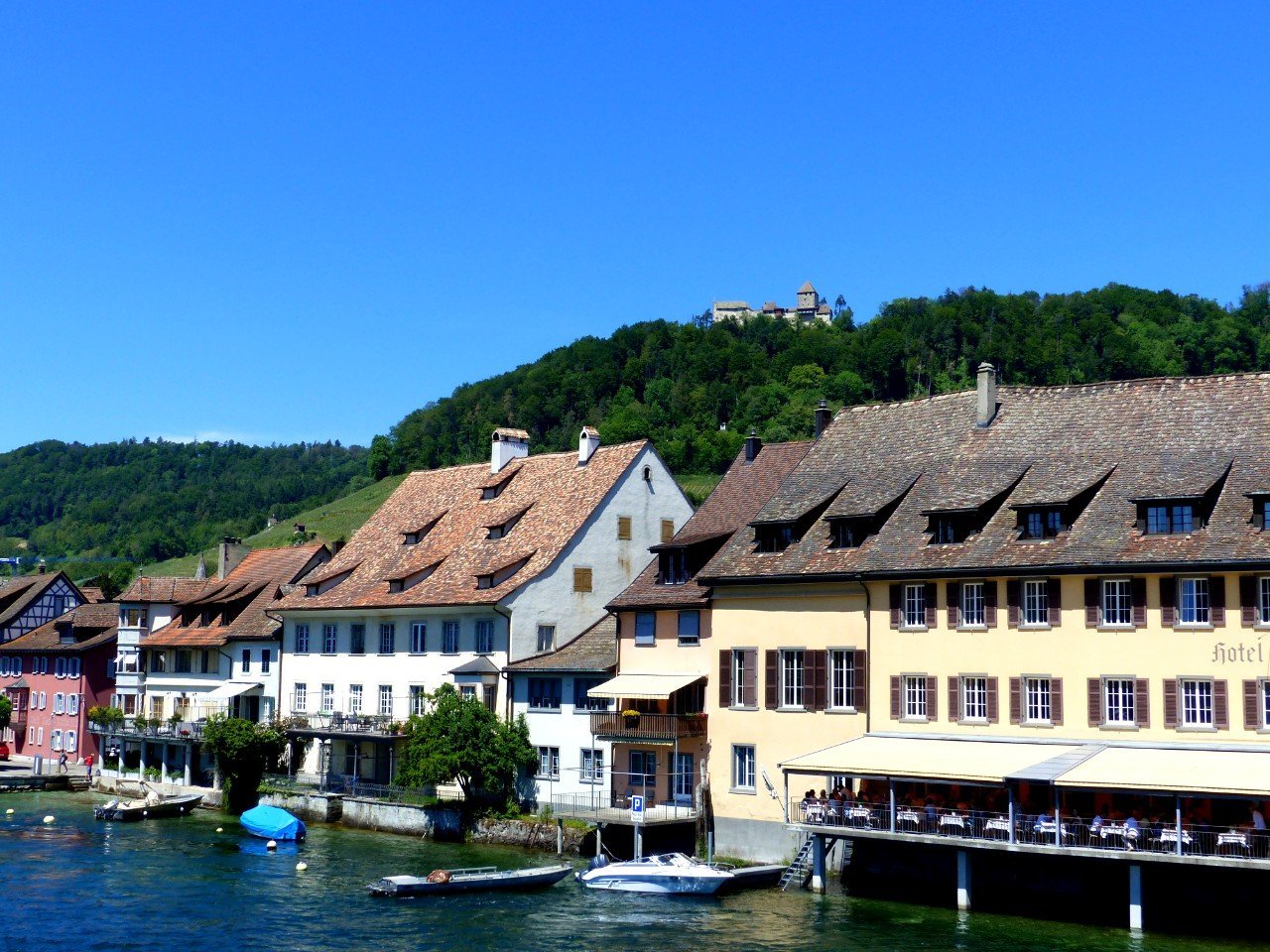 Hohenklingen Castle from the Rhine Bridge.