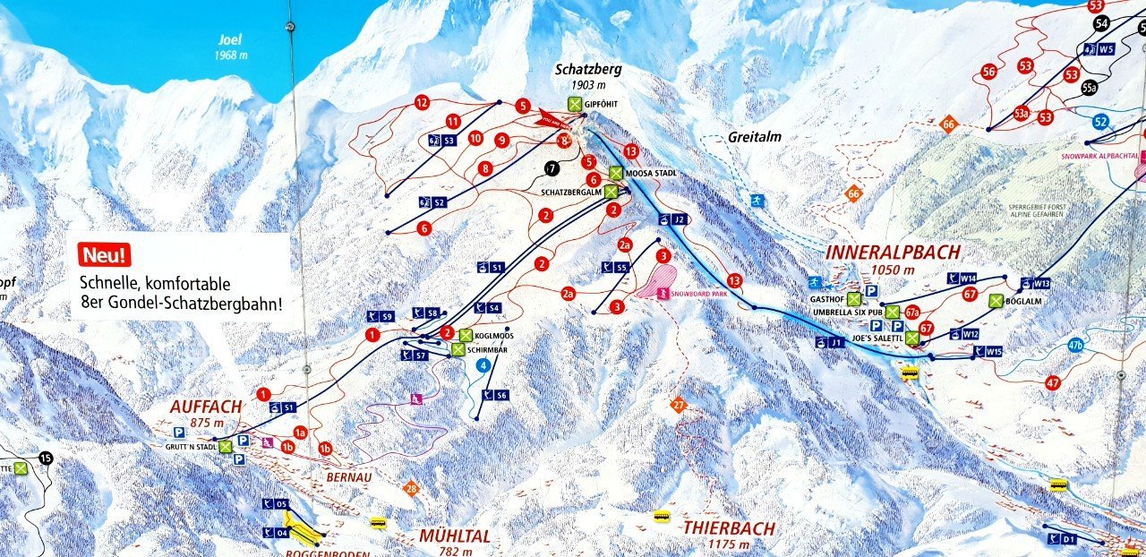 Wildschönau piste map.