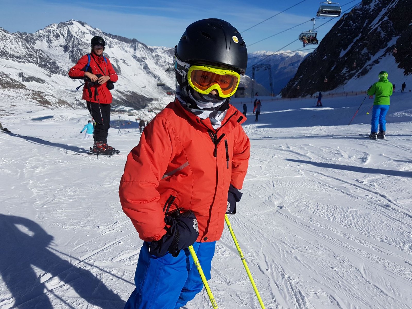 Skiing on the Stubai Glacier.
