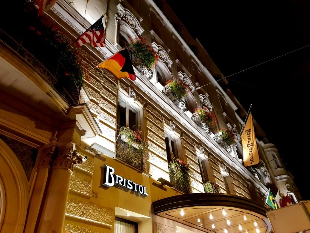 Bristol Hotel where famous stars stayed during the filming of The Sound of Music in Salzburg.