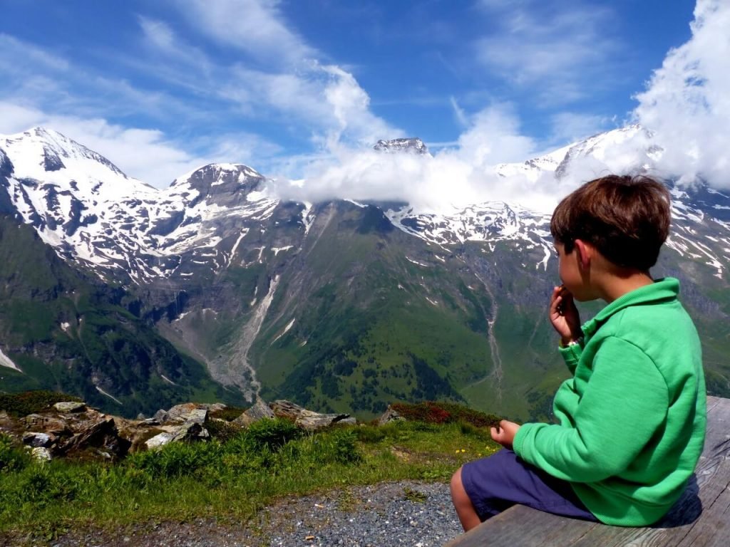 Driving the Großglockner high alpine road during Zell am See summer holidays.