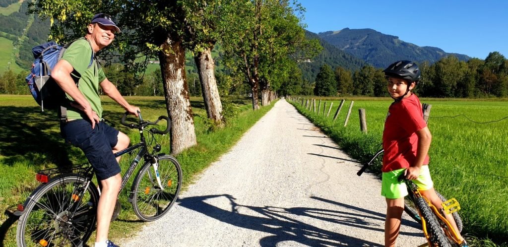Cycling around Lake Zell.
