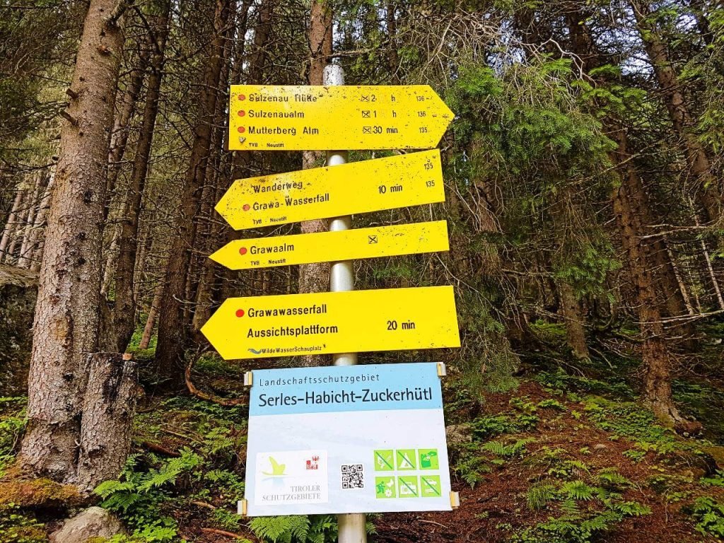 Hiking signage in Austria